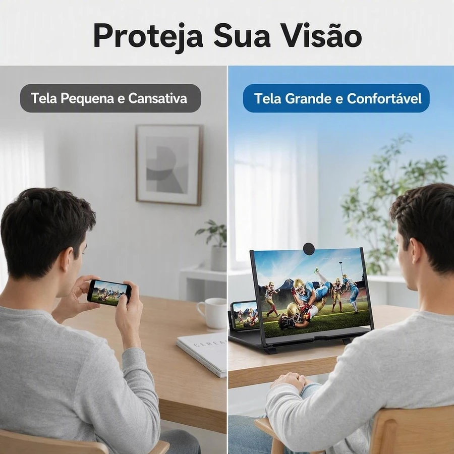 Amplificador De Imagem Da Tela Do Celular Lupa 3D 21,6CM*16,6CM*2,7CM Promoção