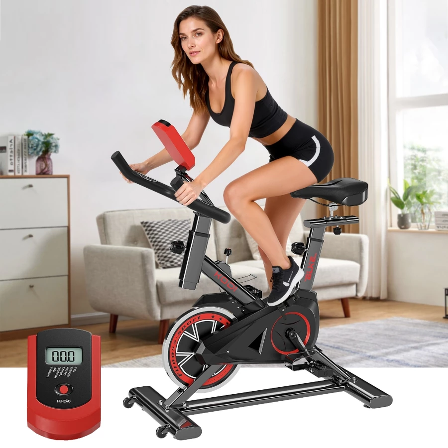 Bicicleta Bike Ergometrica Spinning Academia Fitness Profissional Spinning Roda 100kg-120kg-V3