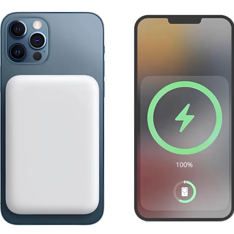 Carregador Portátil 5000Mah Sem fio Para iPhone Indução Bateria Carga