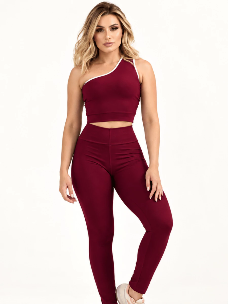 Conjunto Feminino Treino Calça e Top Ombro Só