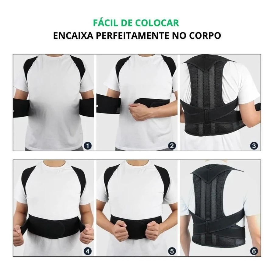 Corretor Postura Cinta Postural Para Coluna Corrigir Postura Protetor Lombar Corretor