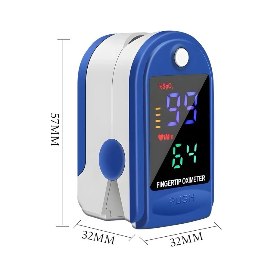 Oxímetro de Dedo Digital Portátil | Medidor de Oxigênio SpO2 e Frequência Cardíaca com Tela LED Colorida